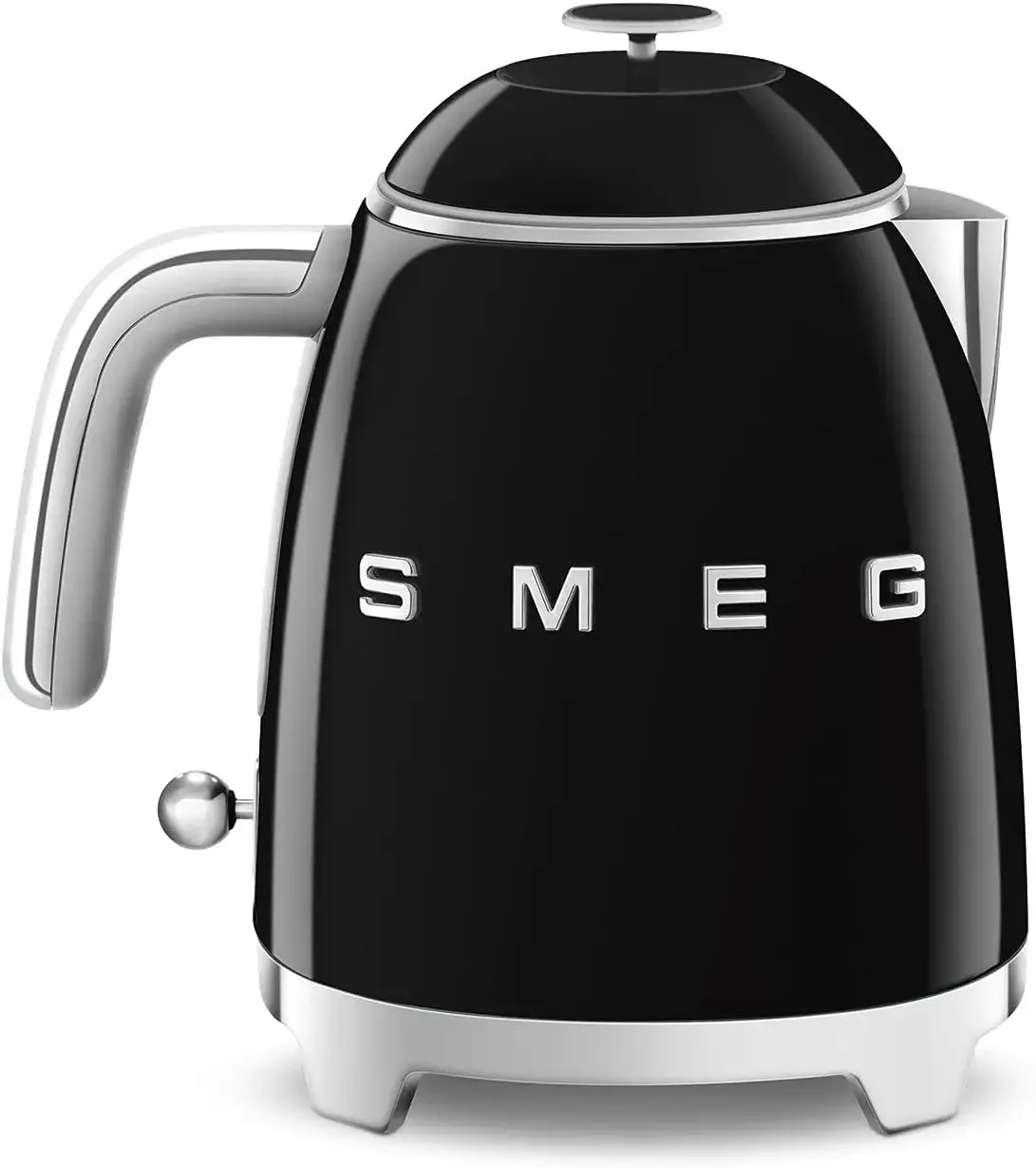 Mini 50's Retro Style 3 Cup Electric Kettle with Double Wall Anti Slip Base and Water Level Indicator (Black) 6