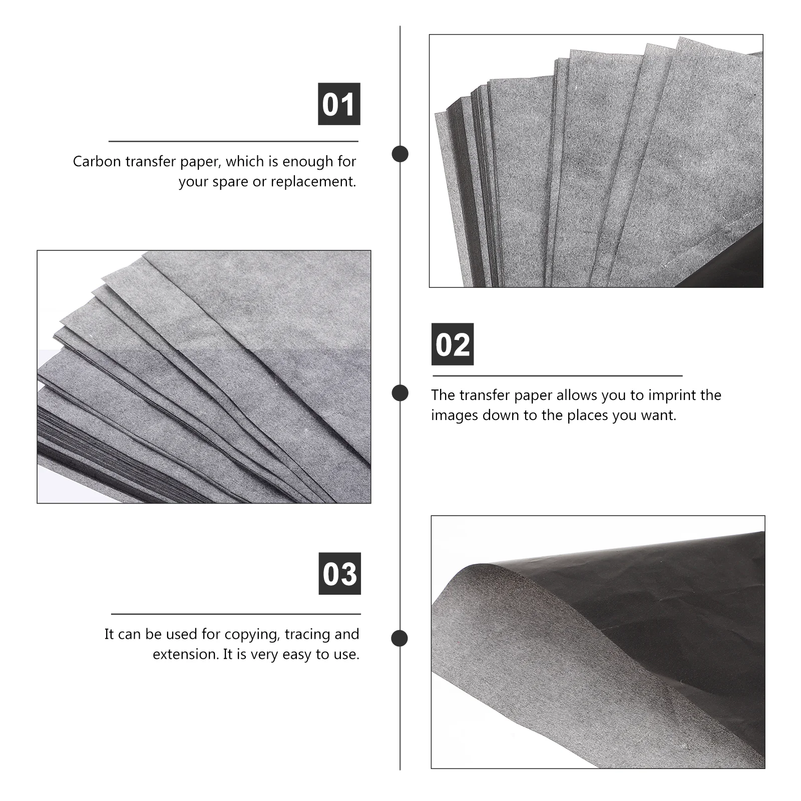 100 Sheets of Carbon Transfer Copy Paper One-Side Transfer Paper A4 Carbon Paper