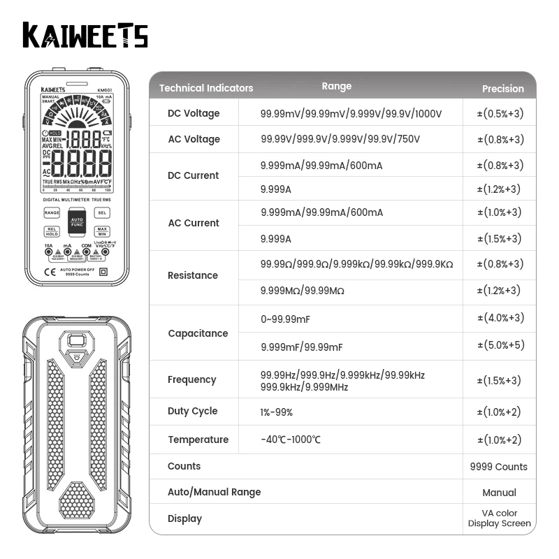 Kaiweets KM601: Multimetro digitale professionale - Fattelo da Solo