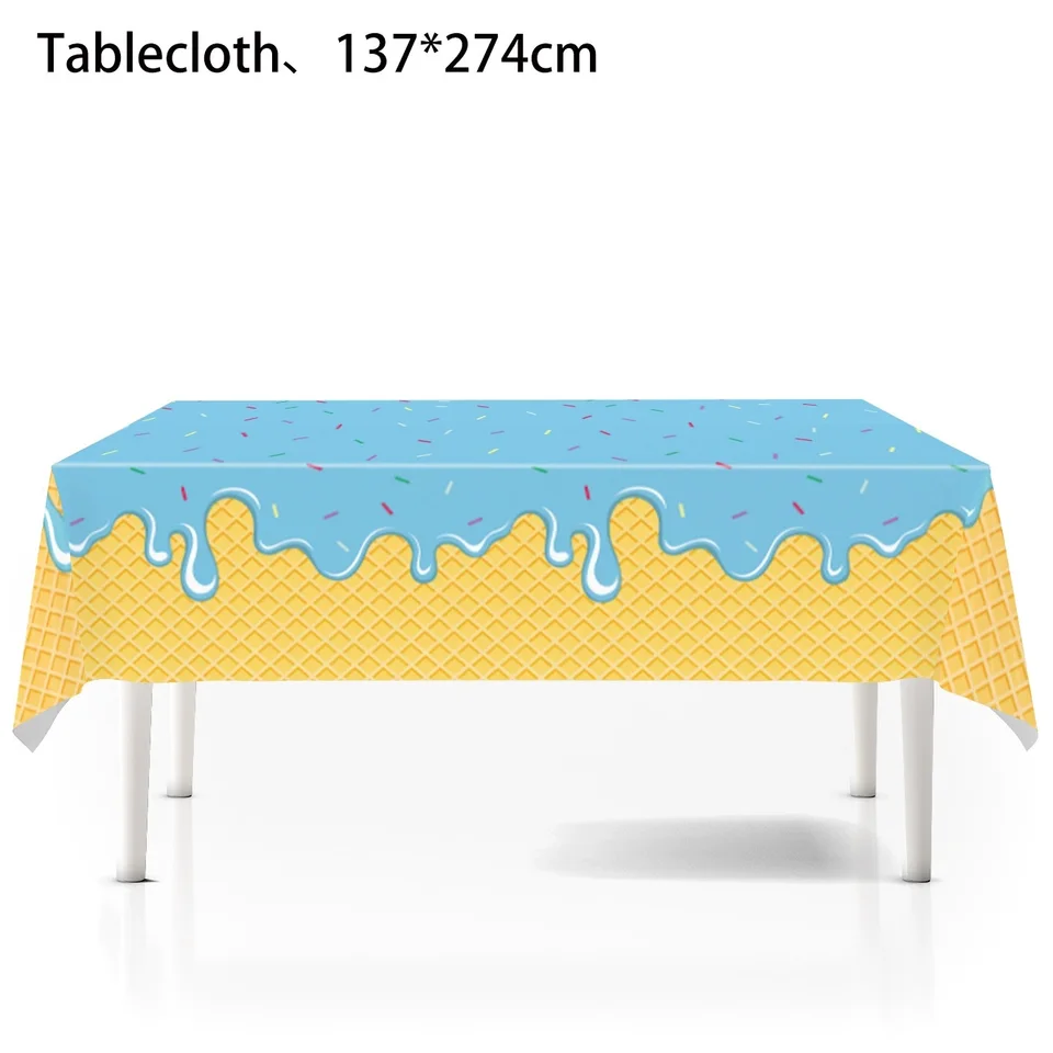 REDWORD Tovaglie Per Festa A Tema Gelato: 2 Pezzi In Plastica 137x274 Cm, Rosa E Blu - 2