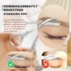 Eyebrow Comb Trimmer Eyebrow Scissors w/Comb, Eyebrow trimmer for men/women,Eyebrow razors Trimmer Scraper Trimming knife 2
