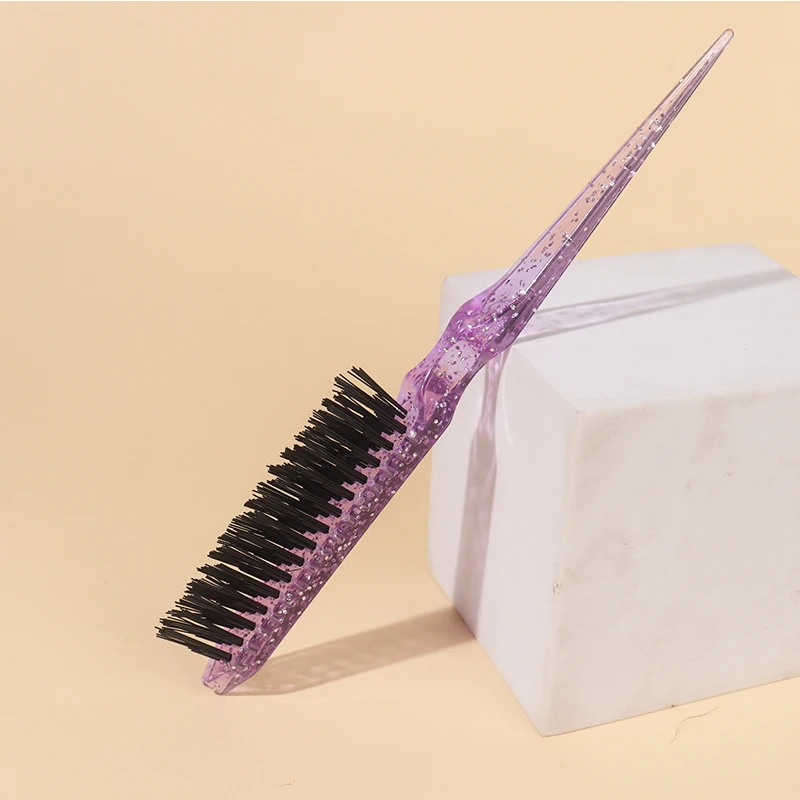 3pcs 세 행 헤어 빗 밝은 밝은 클리어 컬러 헤어 푹신한 곱슬 빗 헤어 롤빵 머리 뾰족한 꼬리 빗 스타일링 빗