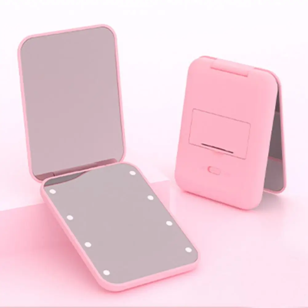 

Cosmetic Mirror Portable Folding Vanity Mirror with Led Light Compact Makeup Mirror for Travel Home Use