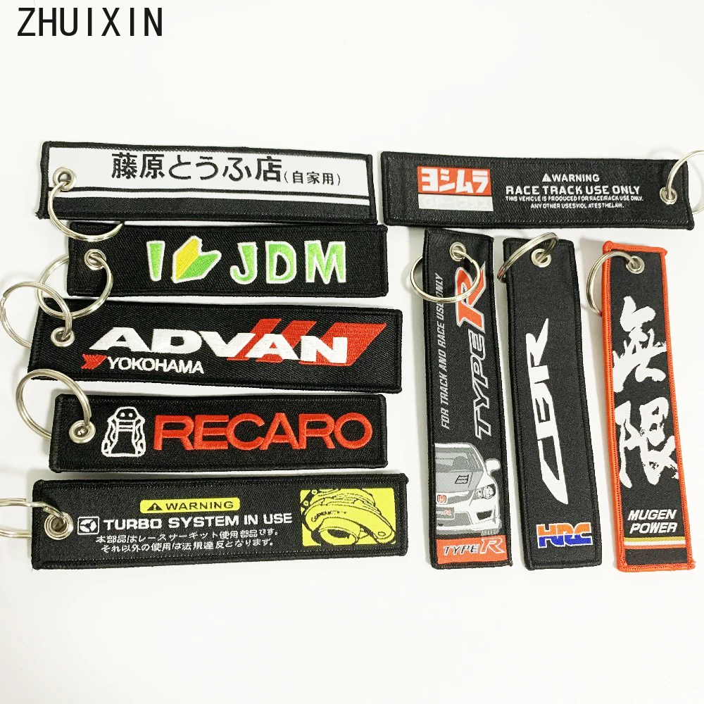 Portachiavi Stile Nero Nylon Jdm Portachiavi Ciondolo Cordino Per Honda Mugen Cbr Iniziale D Recaro Seat Turbo Yoshimura Accessori