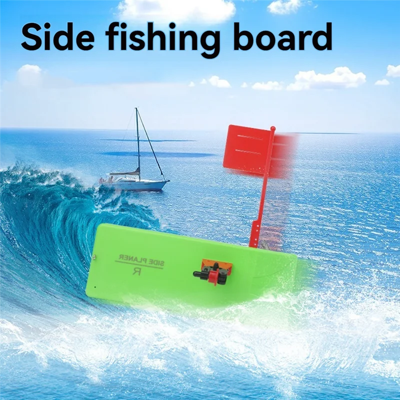 XFDZ-Fishing Planer Board ABS Bottom Angle Adjustable Trolling Push Button Splashing Float Boat Fishing Accessory L