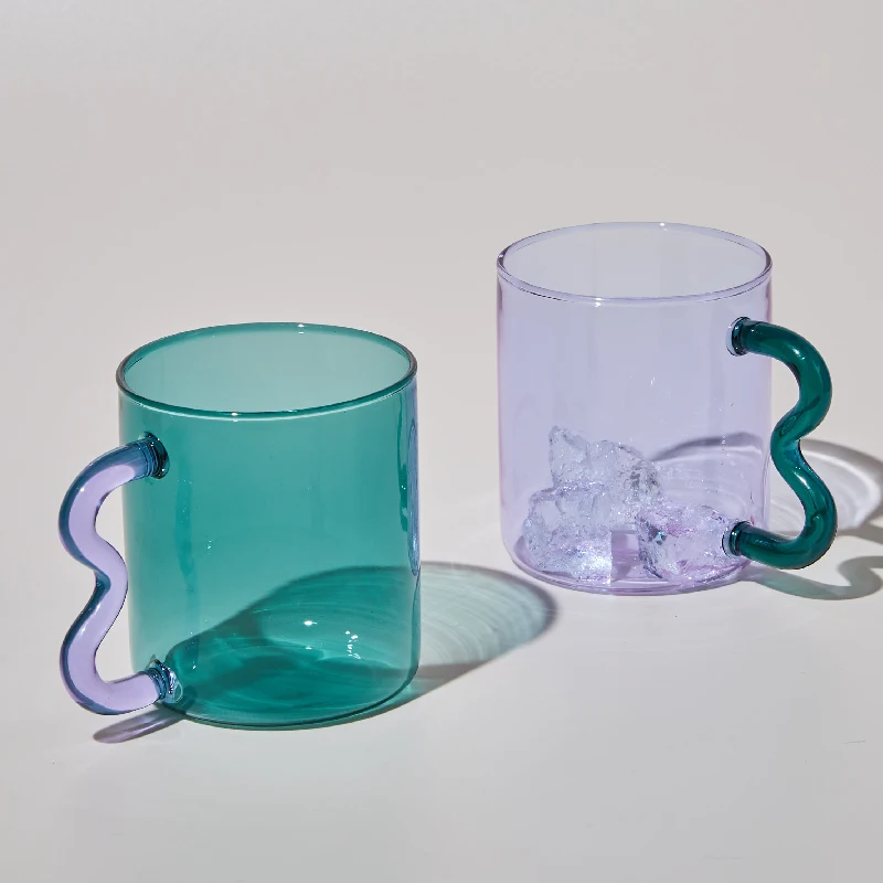 Colorful Ripple Glass Mug / Cup – Peppery Home