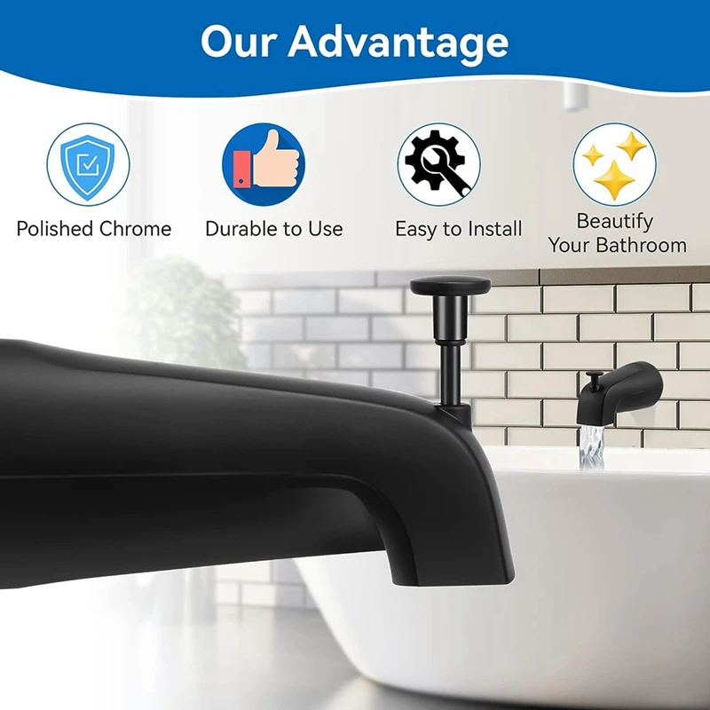Bathroom Tub Spout For E531D-1F-62, Tub Spout With Shower Diverter 1/2Inch IPS Inside Thread Bathtub Faucet Spout 5