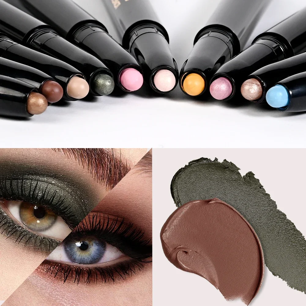 10 Color Waterproof Creamy Eyeshadow Pencil Stick Lasting Matte Pearlescent Gradient Highlighter Pen Glitter for eyeshadow stick eyeshadow pen matte eyeshadow eyeshadow pencil