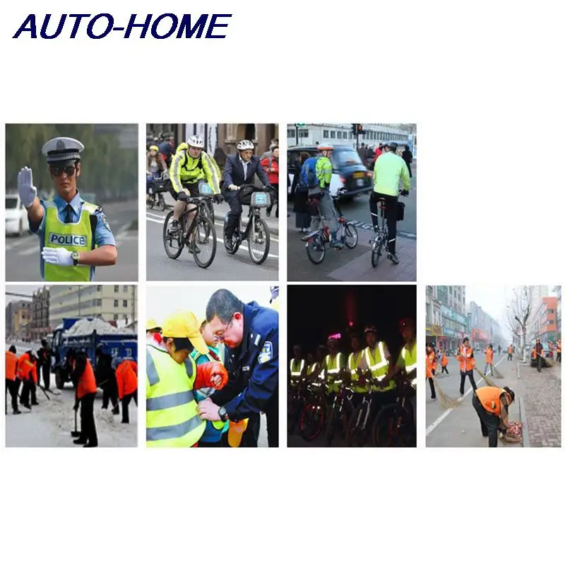 Neon Security Safety Vest High Visibility Reflective Stripes Orange & Yellow