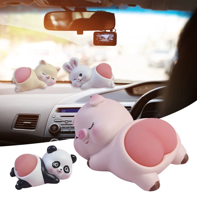 1pc Car Ornaments Creative Cute Panda Pig Rabbit Shaking Ass Dolls