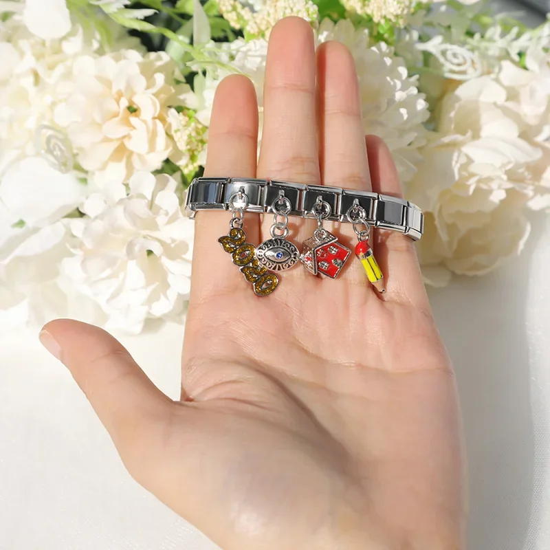 Charm Bracelet 9mm Width Original Daisy House Bees Eye Butterfly Italian Charm Fit Bracelet Stainless Steel Jewelry Making