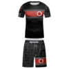 Cody Lundin Short Sleeve BJJ Rashguard T-shirt+ MMA Shorts 2pcs/set Kickboxing Men Grappling Gym Sport Training Westling Wear 3