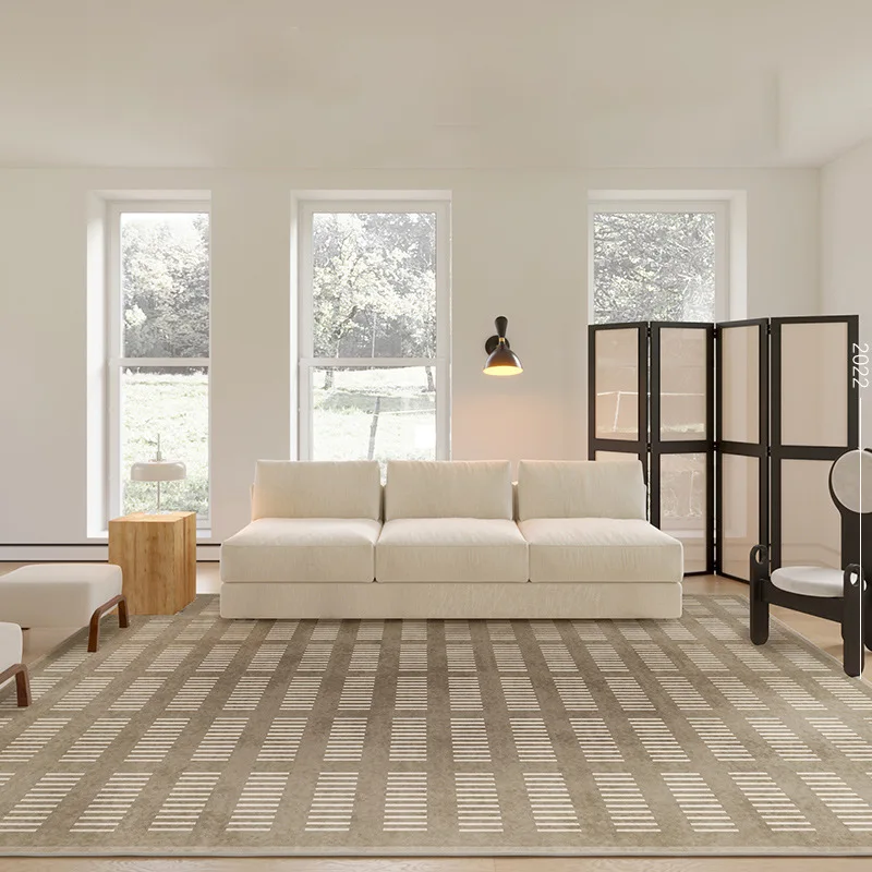 

French Style Living Room Decoration Plush Carpet Light Luxury Rugs for Bedroom Fluffy Soft Cloakroom Rug Home Vintage Floor Mat