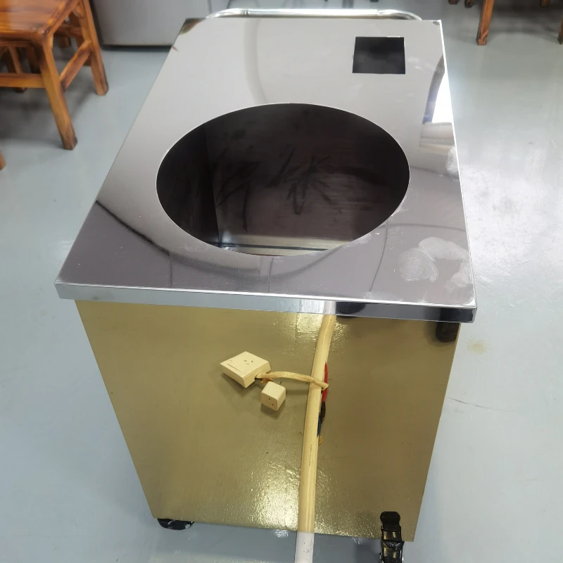 Steam seafood hot pot mobile cart on steaming and boiling trolley, stainless steel electric steamer
