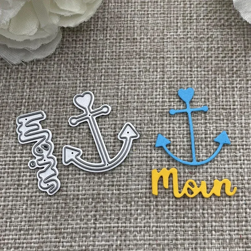 Neue Anker-Buchstaben Metall-Stanzformen Schablonen für DIY Scrapbooking Dekorative Handarbeit Stanzvorlage Form