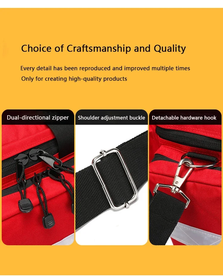 Outdoor Notfall Erste-Hilfe-Kit medizinische Tasche Rettung große Kapazität Fall wasserdicht reflektierende Oxford Multi-Pocket-Reise rucksack – Detail 4