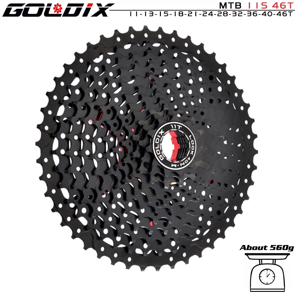 GOLDIX Black MTB Cassete 8/9/10/11/12 Speed 40/42/46/50/50T K7 8/9