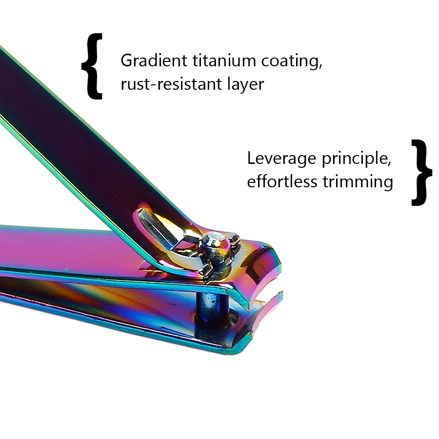 Titanium Nail Clippers, Stainless Steel, Nail Cutter, Scissor Plier, Toenail Fingernail, Professional Manicure Trimmer, Color 3