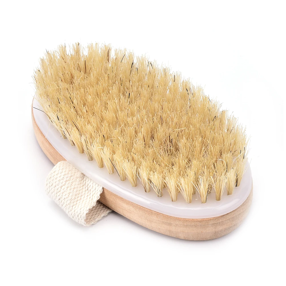 Hot Dry Skin Body Natural Bristle Massage Brush Soft SPA Brush Bath Bathing Massage Brush 2
