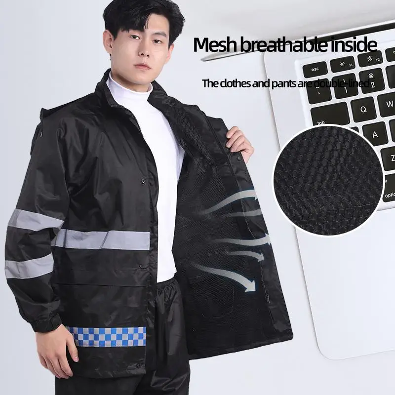 

Premium Oxford Cloth Raincoat and Rain Pants Set, Labor Protection and Environmental Sanitation, Set