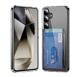Luxury Transparent Wallet Card Holder Phone Case with HD Acrylic Clear Cover - Galaxy Note20 Ultra (Transparent)