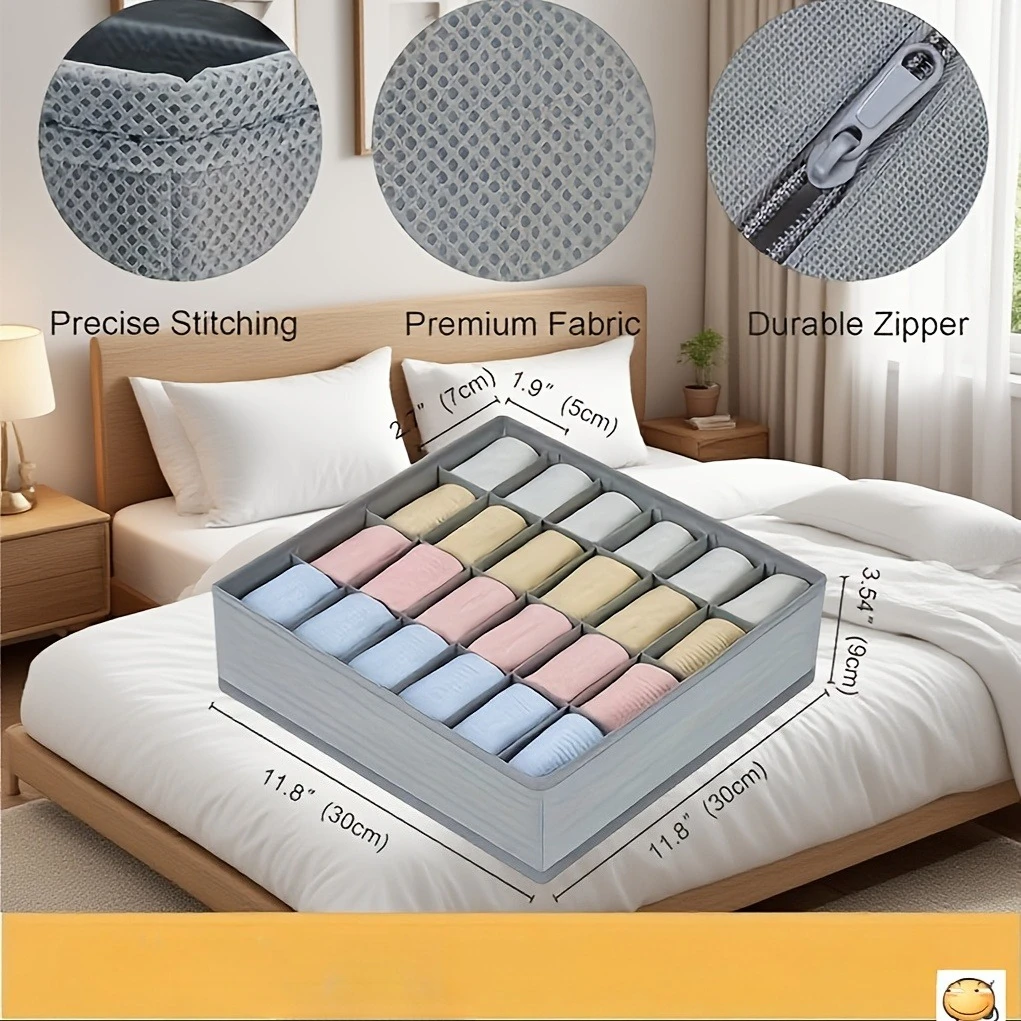 Foldable storage box - a vertically designed wardrobe storage box that saves space for storing underwear, socks, bras, - 3