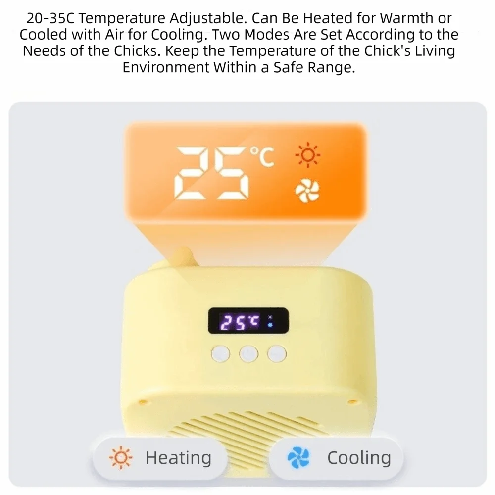 Anti-Scalding Parrot Warm Air Blower Thermostatic Automatic Bird Cage Heater Safe Heating Metal Chew-Proof Parrot Heater