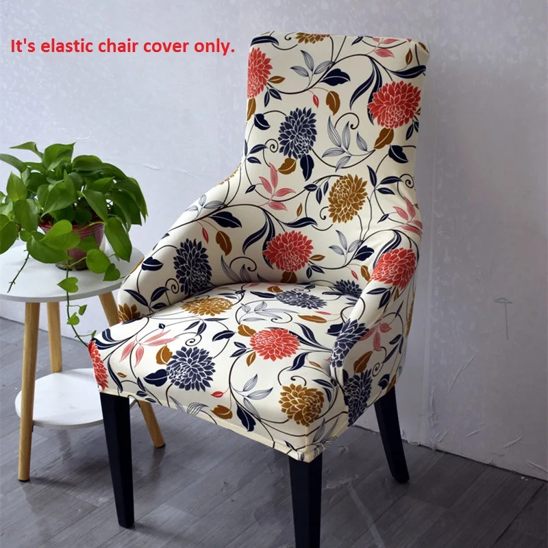 

Printed Elastic Chair Cover Armchair Makeup Chair Leisure Stool Cover High Back Chair Cover