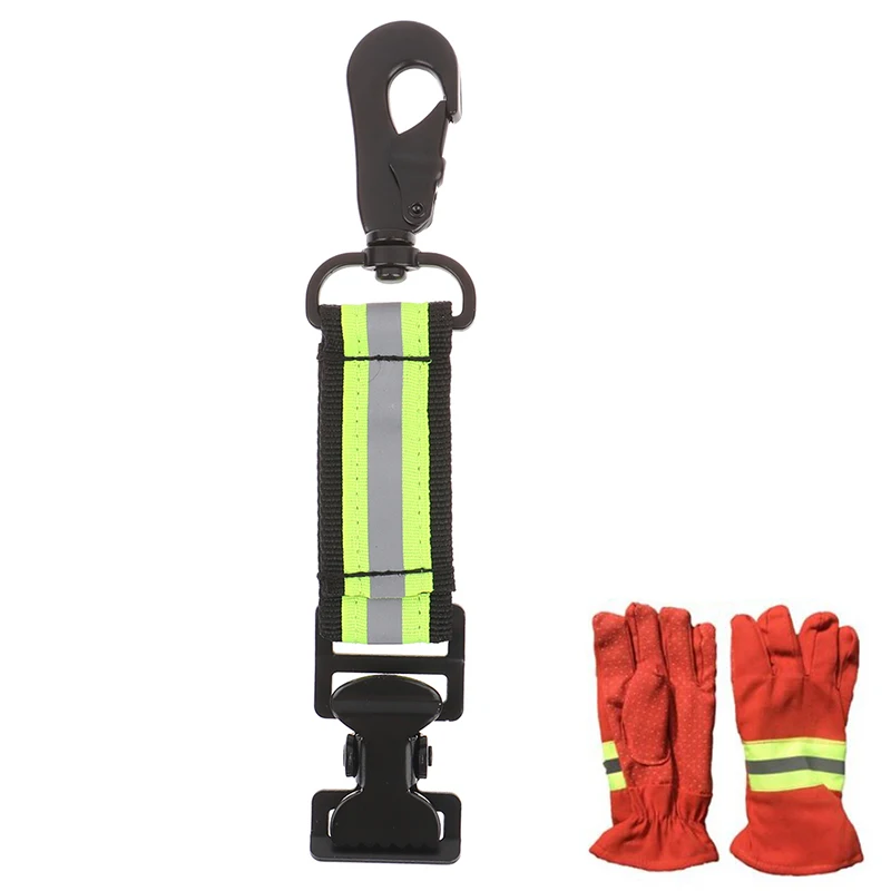 

Fluorescent Green Fire Work Glove Strap Heavy-Duty Reflective Rescue Turnout Gear Clip