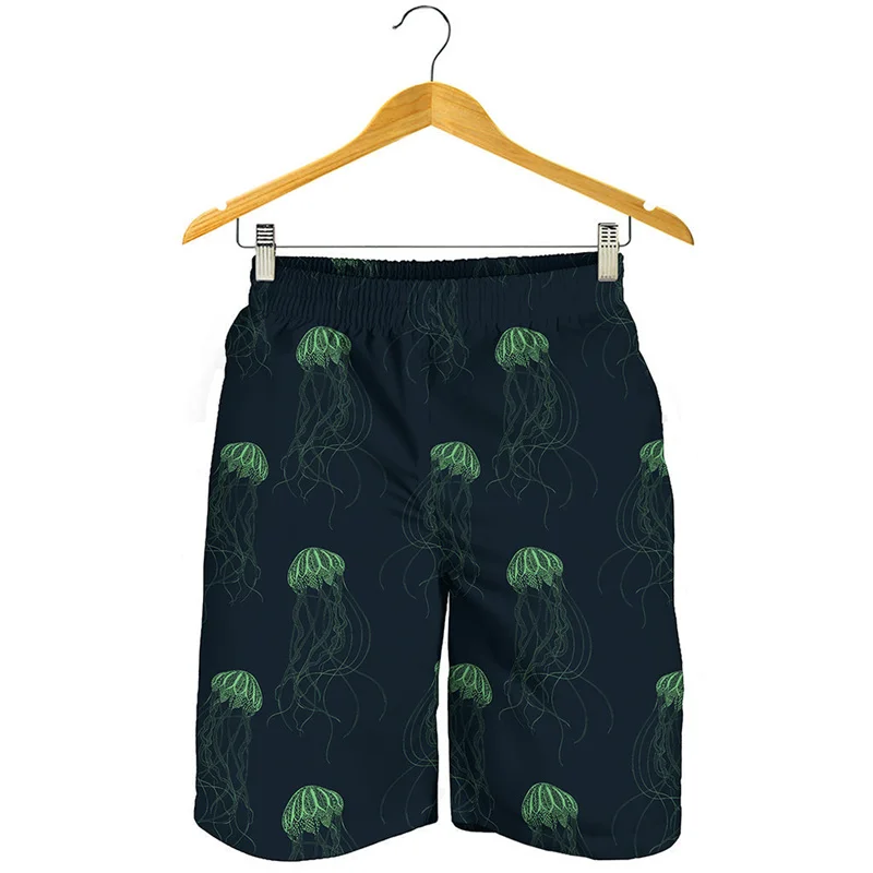 

Cute Sea Animal Jellyfish Beach Shorts Men 3D Printed Fish Short Pants Kids Surf Board Shorts Summer Holiday Swimming Trunks