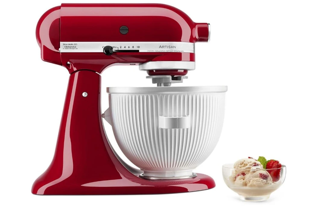 

Ice Cream Maker Attachment Stand Mixer, 2 Quart, White
