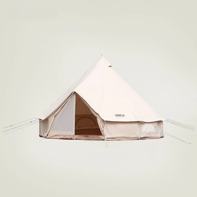 

HOMFUL Outdoor Glamping 3M Dome 2 person people Tent 4m Cotton Canvas Camping Bell Tent