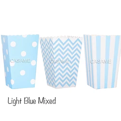 Set of 12 Pink Popcorn Boxes for Kids' Party or Baby Shower Celebration (Mixed blue)