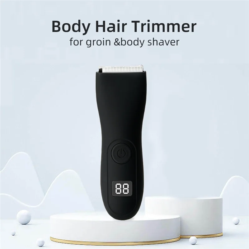 Electric Groin Hair Trimmer Body Groomer Shaver for Men Waterproof Wet/Dry Clippers Male Face Beard 2