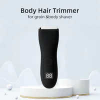 Electric Groin Hair Trimmer Body Groomer Shaver for Men Waterproof Wet/Dry Clippers Male Face Beard 2