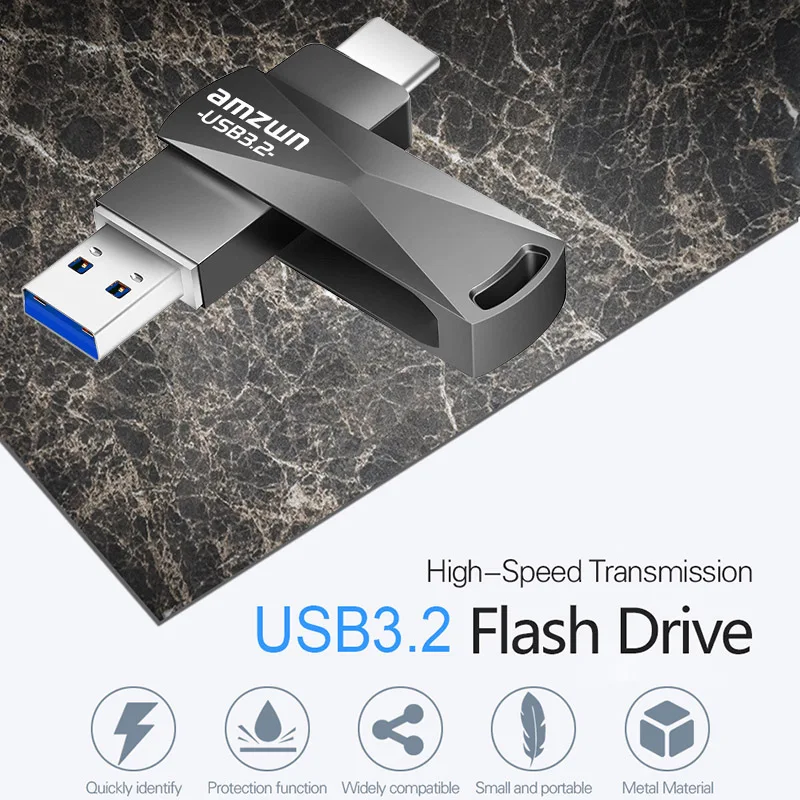 

Flash Drive USB3.2 High Speed 128GB 256GB 64GB 32GB Portable Creative Memory Stick Pendriver Silver Metal Disk Free Logo