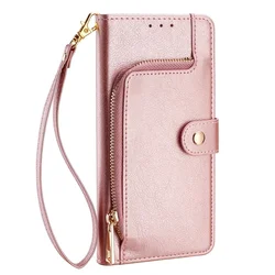 Leather Multi - Functional Flip Phone Case with Solid Color Design for TCL 50XE NxtPaper 5G (Rose Gold)