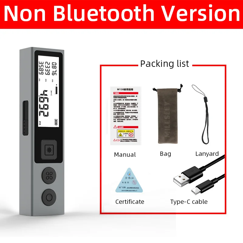 Compact Bluetooth Laser Distance Meter - Handheld Measuring Device