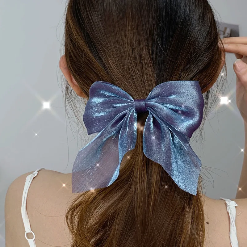 

2PCS Fashion Pink Big Bow Hairpin Women's Bows Hair Clips Satin Two Layer Bow for Bowknot Hairpins Trendy Hairpin Hair Accessory