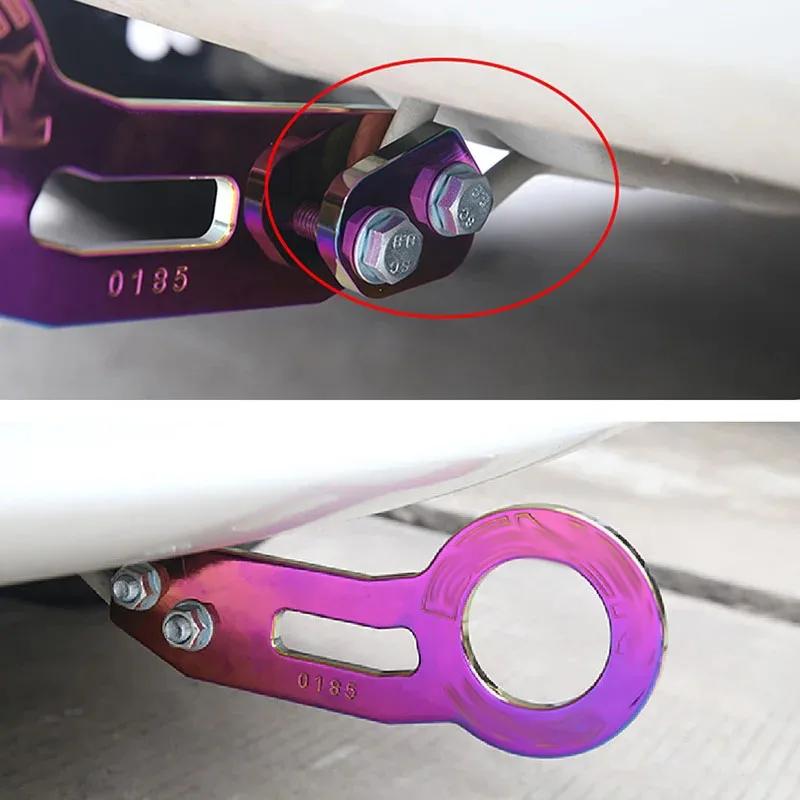 rear tow hook Double Letter Anodized Universal Rear Tow Hook Billet Aluminum Towing Kit Jdm Racing