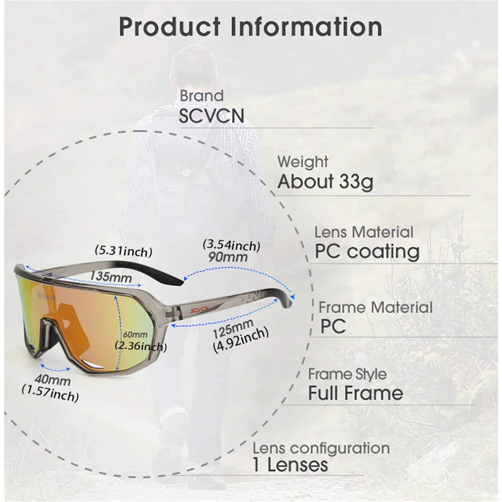 Hiking Glasses Outdoor Sports Cycling UV400 Protective for Skiing Mountain Bike Accessories