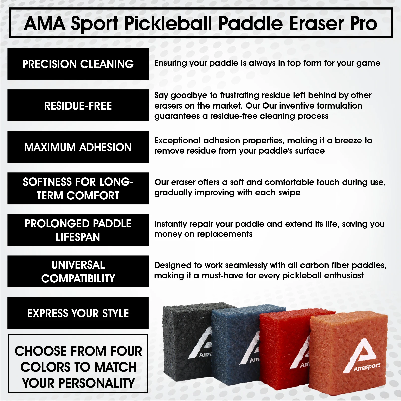 Pickleball Paddle Eraser Fast & Easy to Remove Ball Residue Dirt & Minor Scrapes/Scratches Pickleball Racket Cleaner pickleball paddle