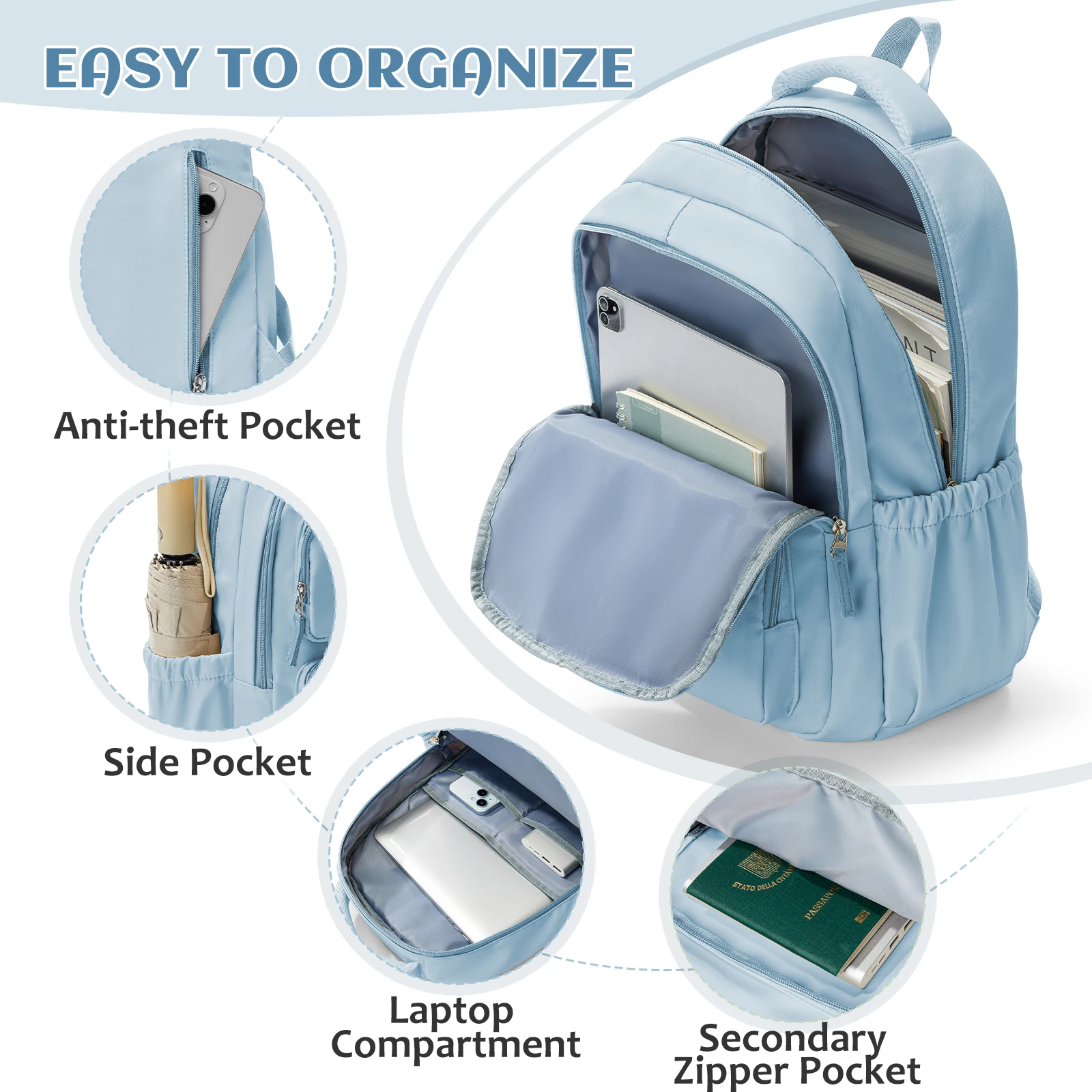 School Backpack Youth Primary Schoolbag Wonderful Gift Student Nylon Rucksack, School Backpack for Boys Girls, Computer Backpack