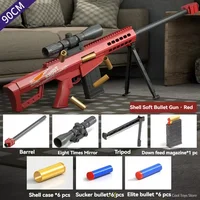 Children Toy Guns Barrett Machine Gun Soft Bullet Shell Ejecting Airsoft Weapons Toy Rifle Sniper Shooting Model for Adults Boys 2