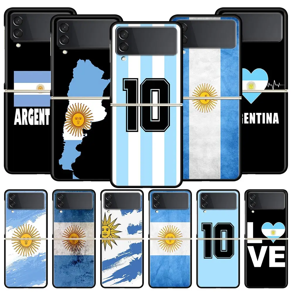 Argentina Flag Soccer Design Black Hard Shell Phone Case
