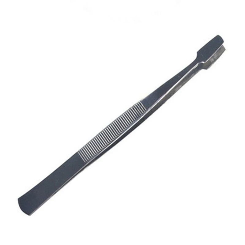 94PD Stamp Tweezers Philately Stamp Collecting Tools Stainless Steel Flat Paddle End Style Anti-Slip Tweezers for stamps