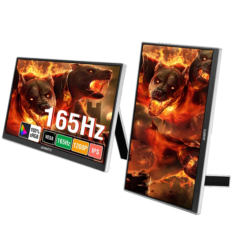 16인치 휴대용 모니터 144Hz 1920*1200 해상도, 100% sRGB, 300Cd/m² 밝기, 노트북, 휴대폰에 적합