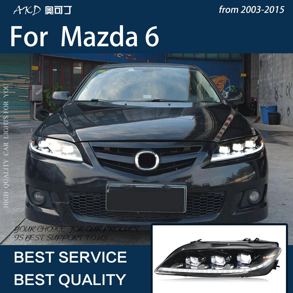 

Car Lights for Mazda 6 2003-2015 M6 LED Matrix Headlights Assembly Upgrade Guide DRL Mazda6 Dynamic Turn Signal Lamp Accessories