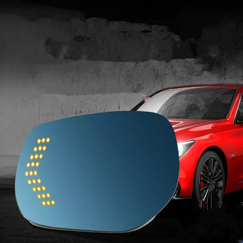 

Custom for INFINITI Q70 Q50L Q60S Left and Right with Heating and Turn Signals Glass Reverse Mirror Large View Blue Mirror