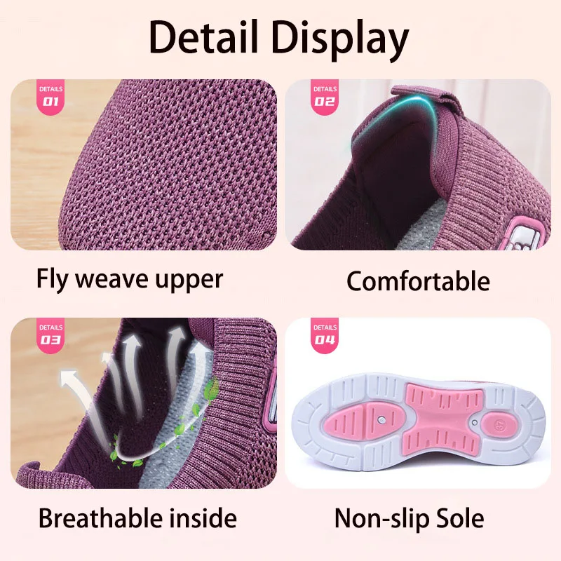 2023 Women Vulcanized Shoes Casual Men Sneakers Slip On  Socks Shoes For Women Loafers High Quality Ladies Walking Flats